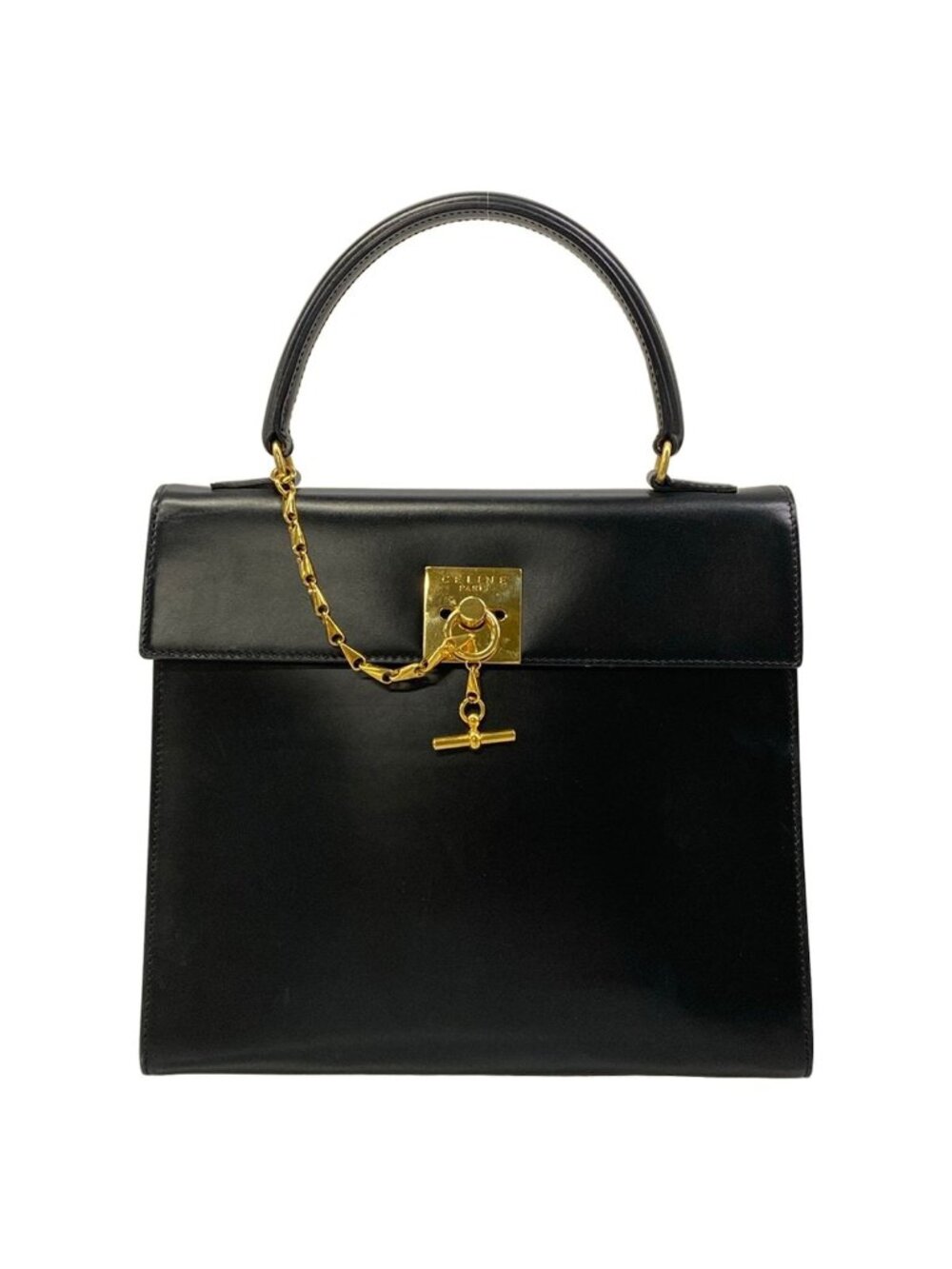Celine Handbag Gancini Black Leather